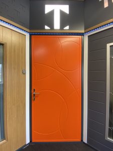 orange external wooden door 