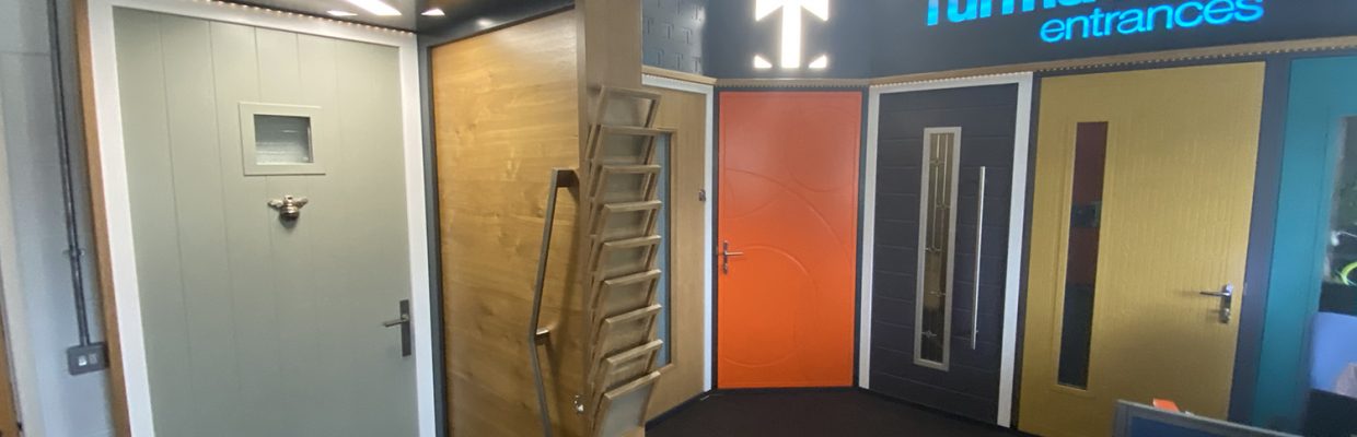 timber entrance door showroom