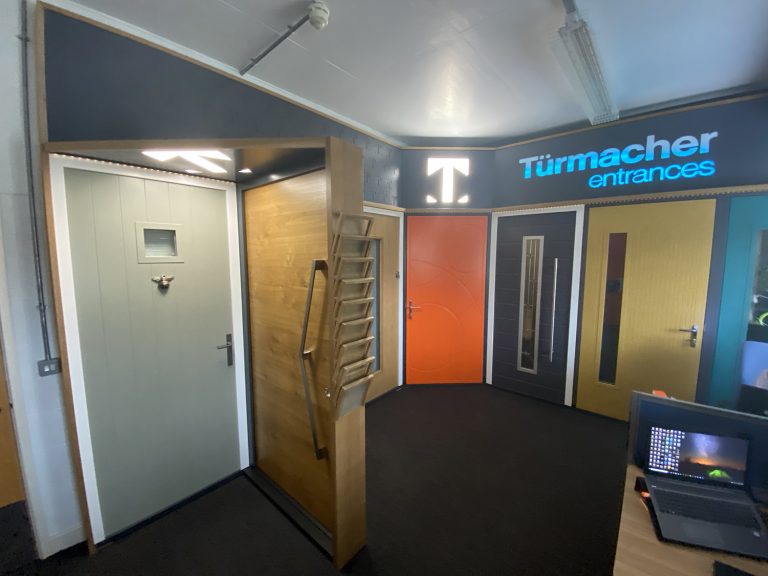 timber entrance door showroom